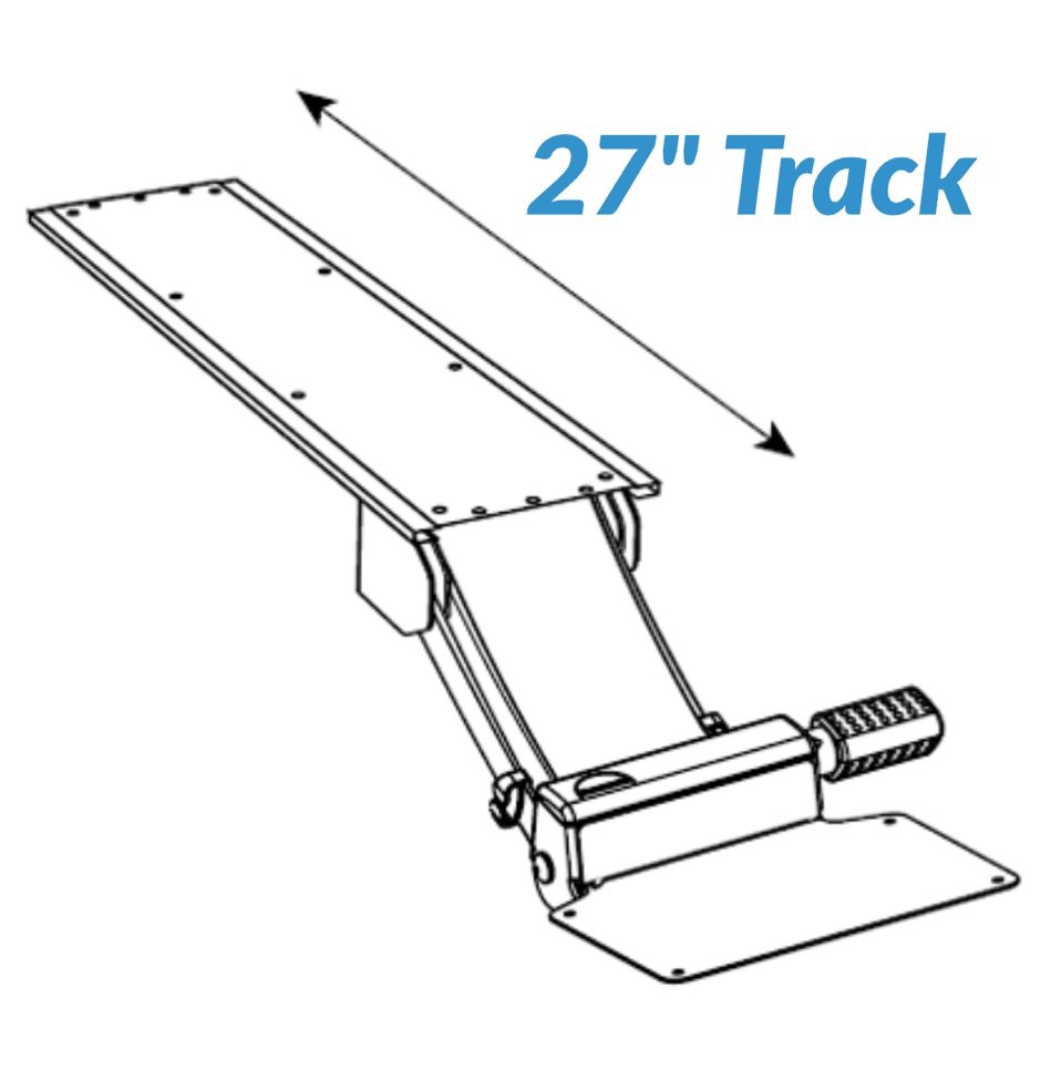 27" Track - For desks with minimum of 27.5" clearance from front to back under the desktop